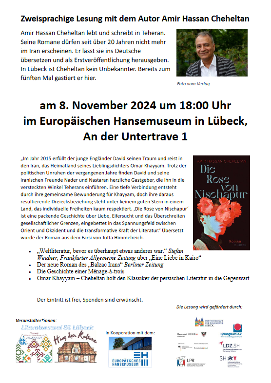 Zweisprachige Lesung mit dem Autor Amir Hassan Cheheltan